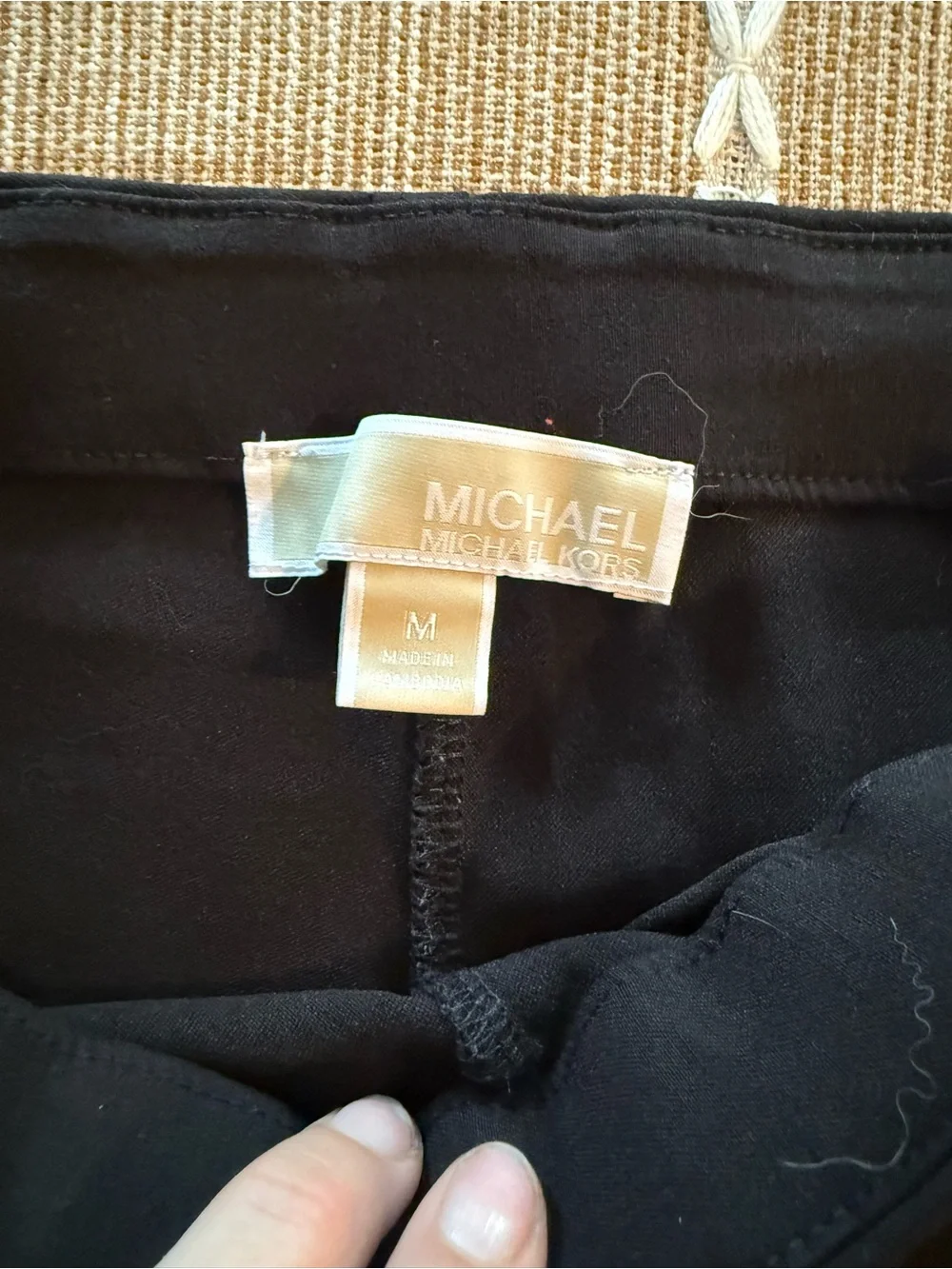 Michael Kors Black Leggings with Gold MK Accent